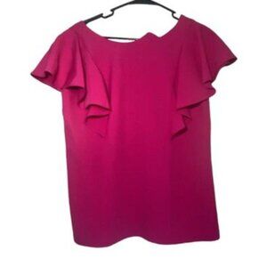 Banana Public Magenta Shirt with Ruffles Size 6